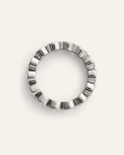 14K Gold Lab Grown Diamond Round Bezel Eternity Band - 3ctw - US 8122