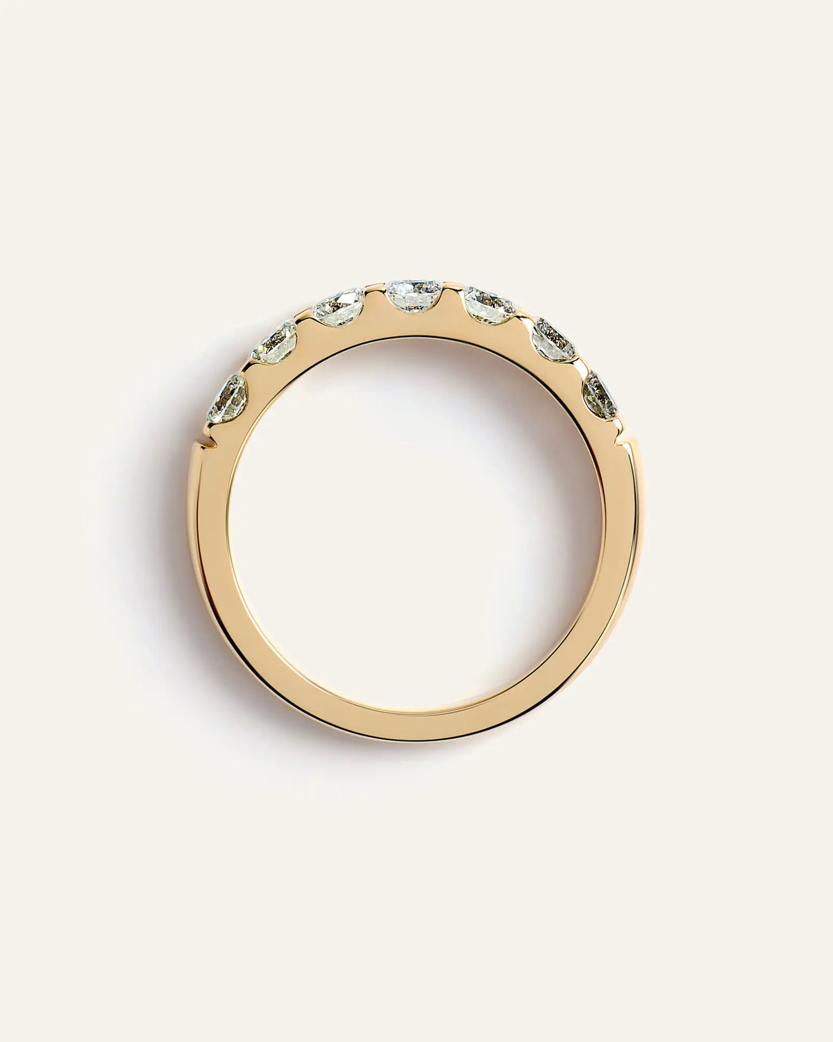 14K Gold Natural Diamond Seven Stone Band - 1ctw - US 6162