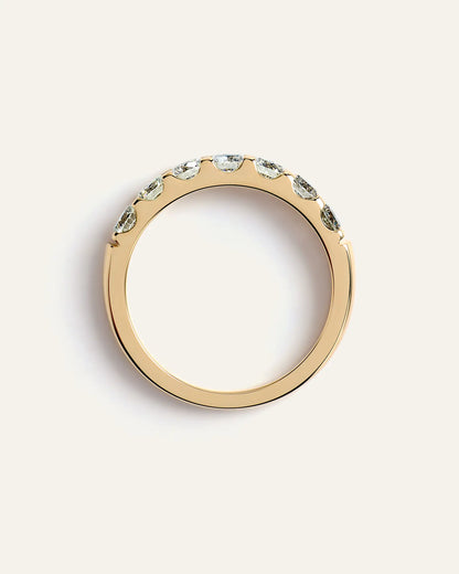 14K Gold Natural Diamond Seven Stone Band - 1ctw - US 6162
