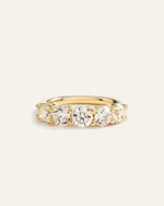 14K Gold Natural Diamond Five Stone Band - 2ctw - US 1411