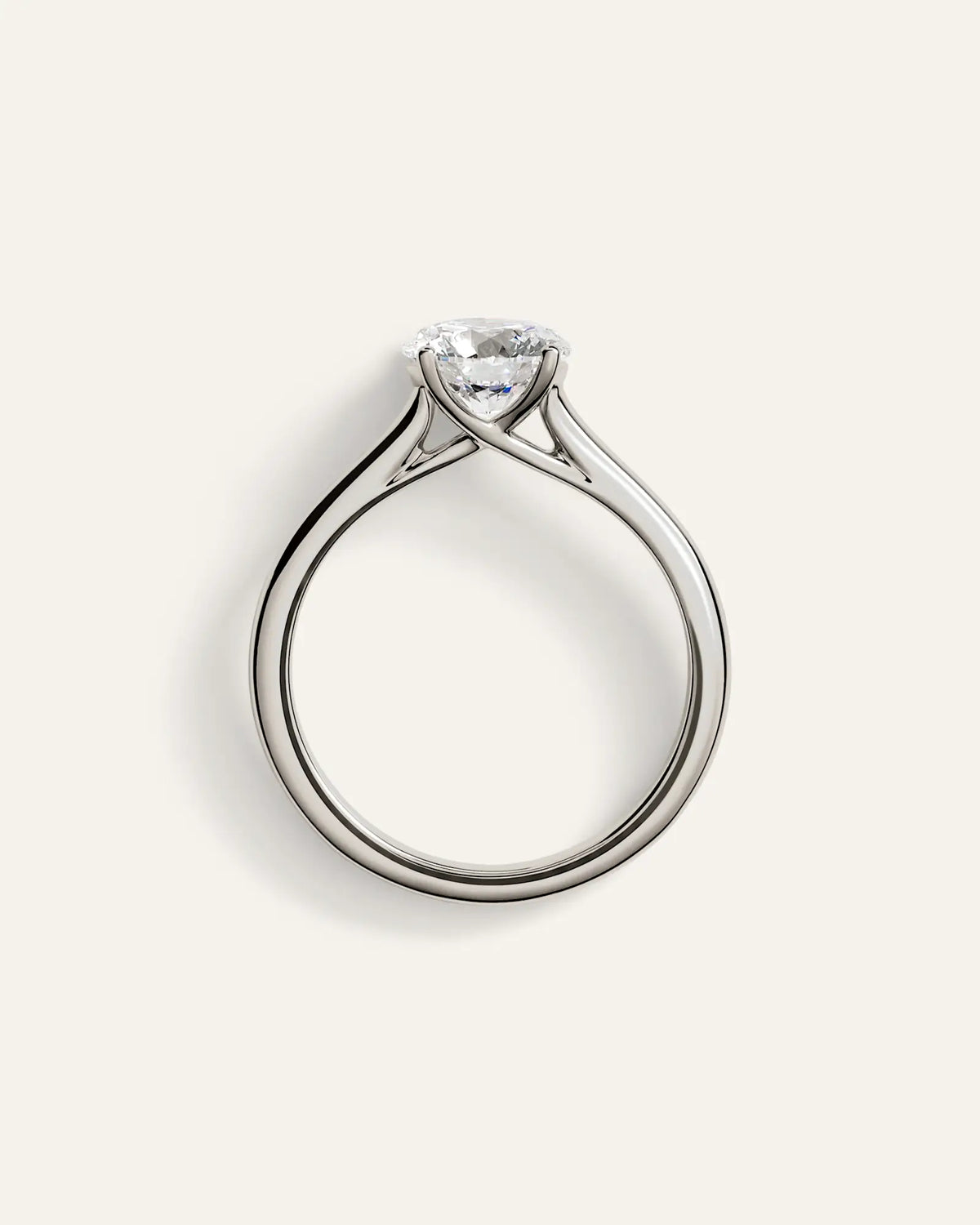 Lab Grown Diamond Round Trellis Cathedral Engagement Ring - 1.5ct - US 0964