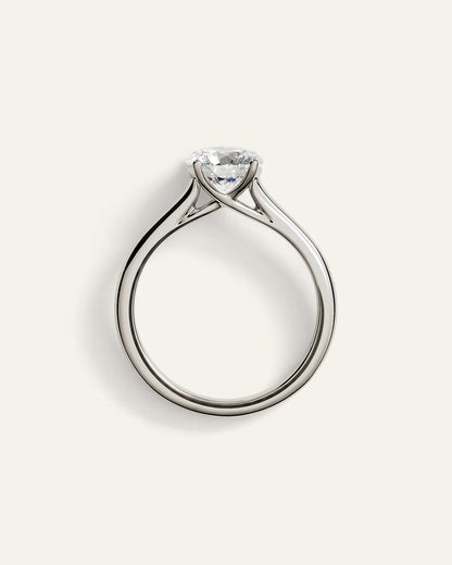 Lab Grown Diamond Round Trellis Cathedral Engagement Ring - 1.5ct - US 0964