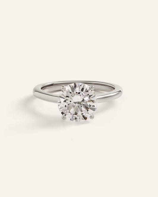 Lab Grown Diamond Round Trellis Cathedral Engagement Ring - 2.5ct - US 1488