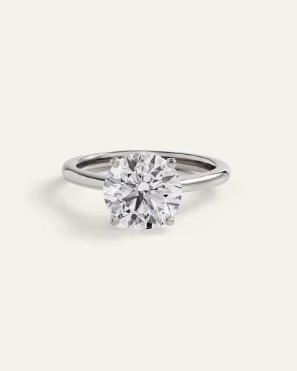 Lab Grown Diamond Round Trellis Cathedral Engagement Ring - 3ct - US 6323