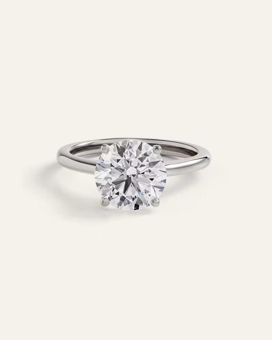 Lab Grown Diamond Round Trellis Cathedral Engagement Ring - 3ct - US 6323