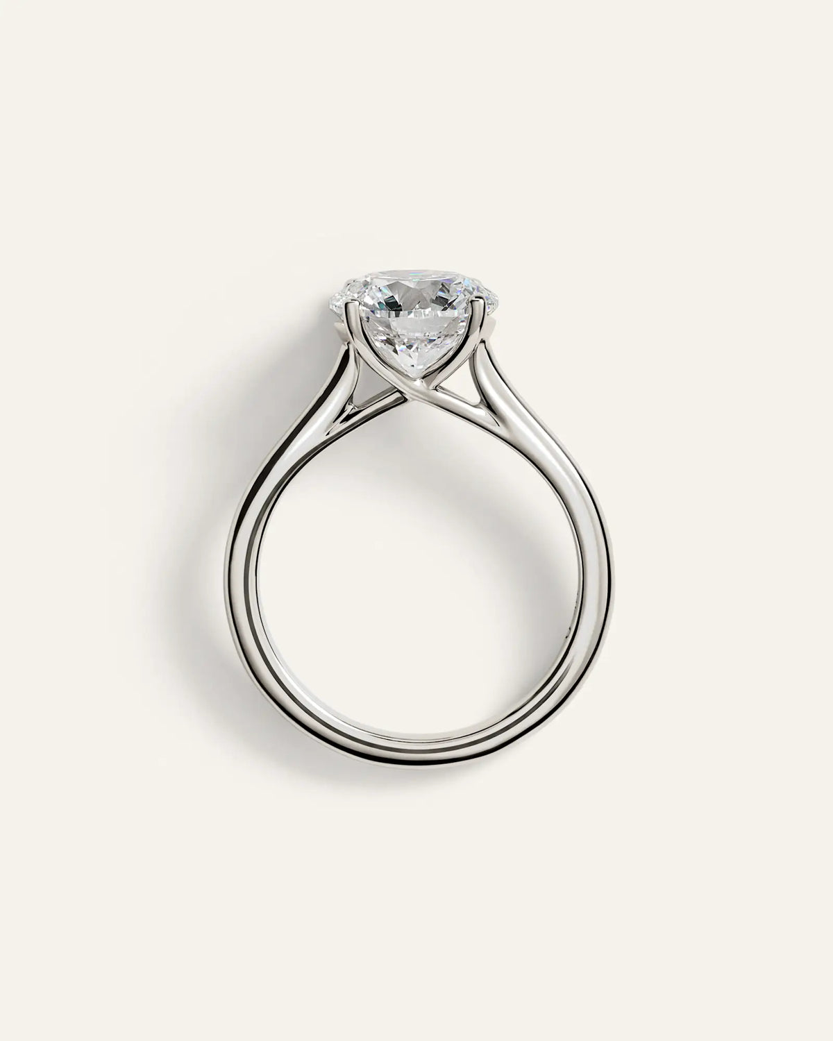 Lab Grown Diamond Round Trellis Cathedral Engagement Ring - 3ct - US 3661
