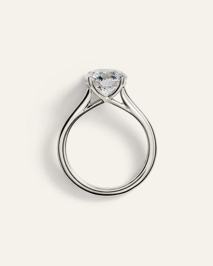 Lab Grown Diamond Round Trellis Cathedral Engagement Ring - 3ct - US 3661