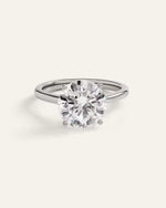 Lab Grown Diamond Round Trellis Cathedral Engagement Ring - 4ct - US 4195