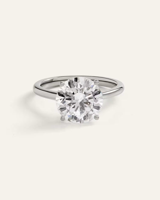 Lab Grown Diamond Round Trellis Cathedral Engagement Ring - 4ct - US 4195