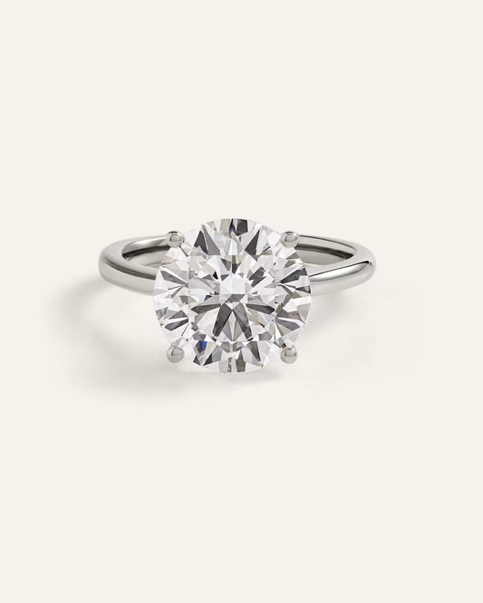Lab Grown Diamond Round Trellis Cathedral Engagement Ring - 5ct - US 1165