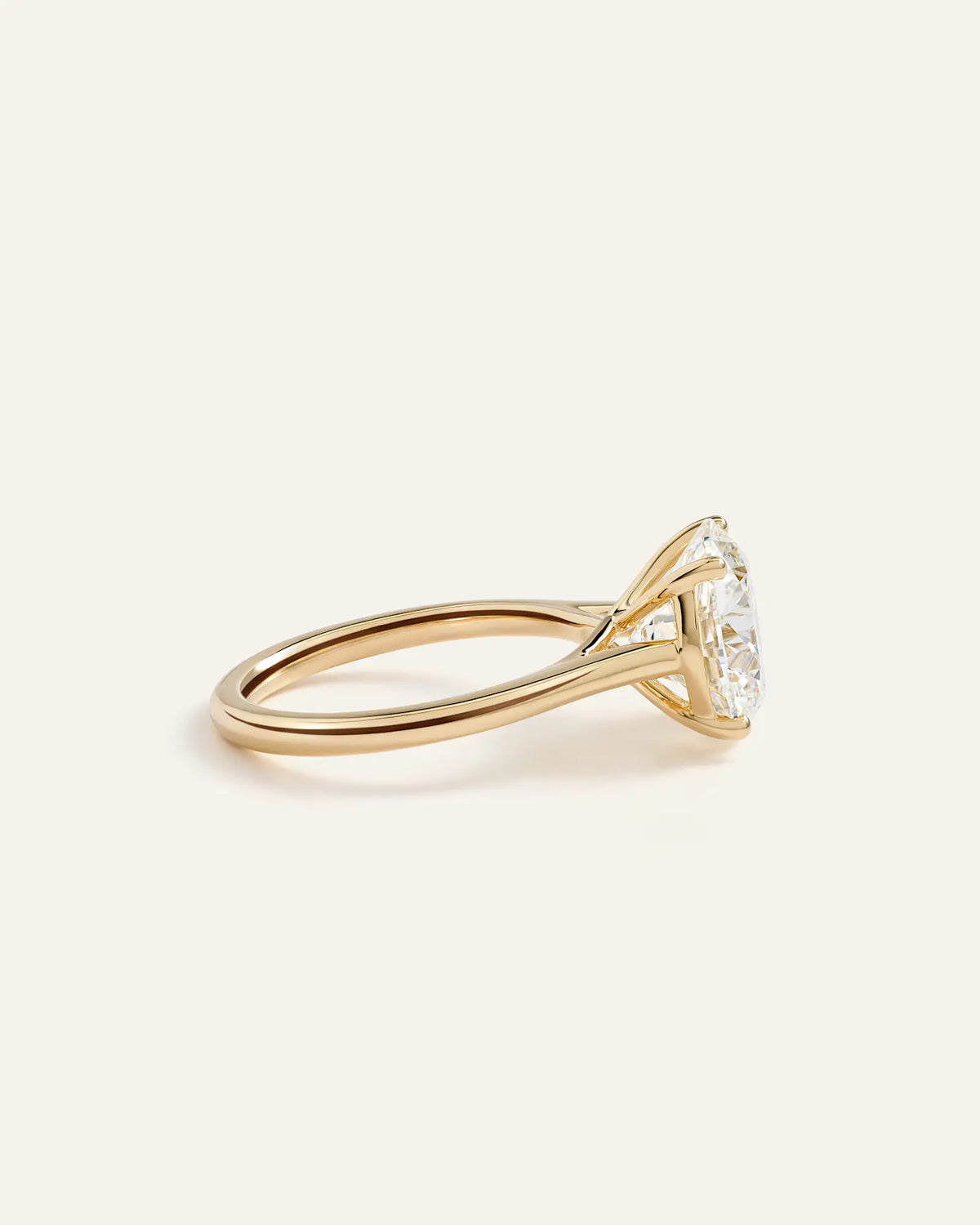 Lab Grown Diamond Round Trellis Cathedral Engagement Ring - 5ct - US 9810