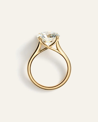 Lab Grown Diamond Round Trellis Cathedral Engagement Ring - 5ct - US 9810