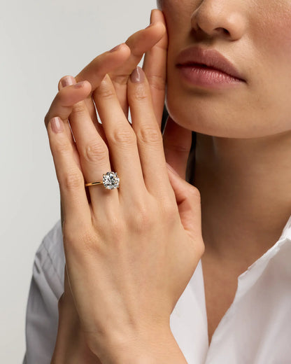 Lab Grown Diamond Round Trellis Cathedral Engagement Ring - 5ct - US 9810