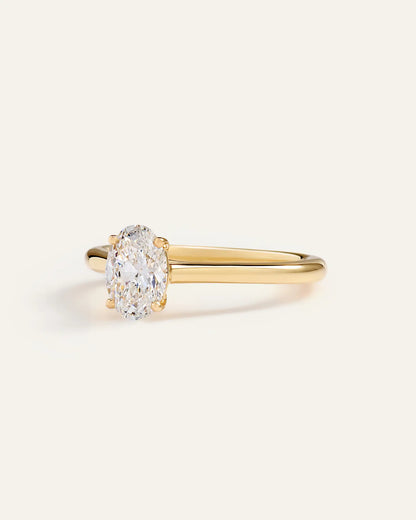 Lab Grown Diamond Oval Trellis Cathedral Engagement Ring - 1ct - US 1563