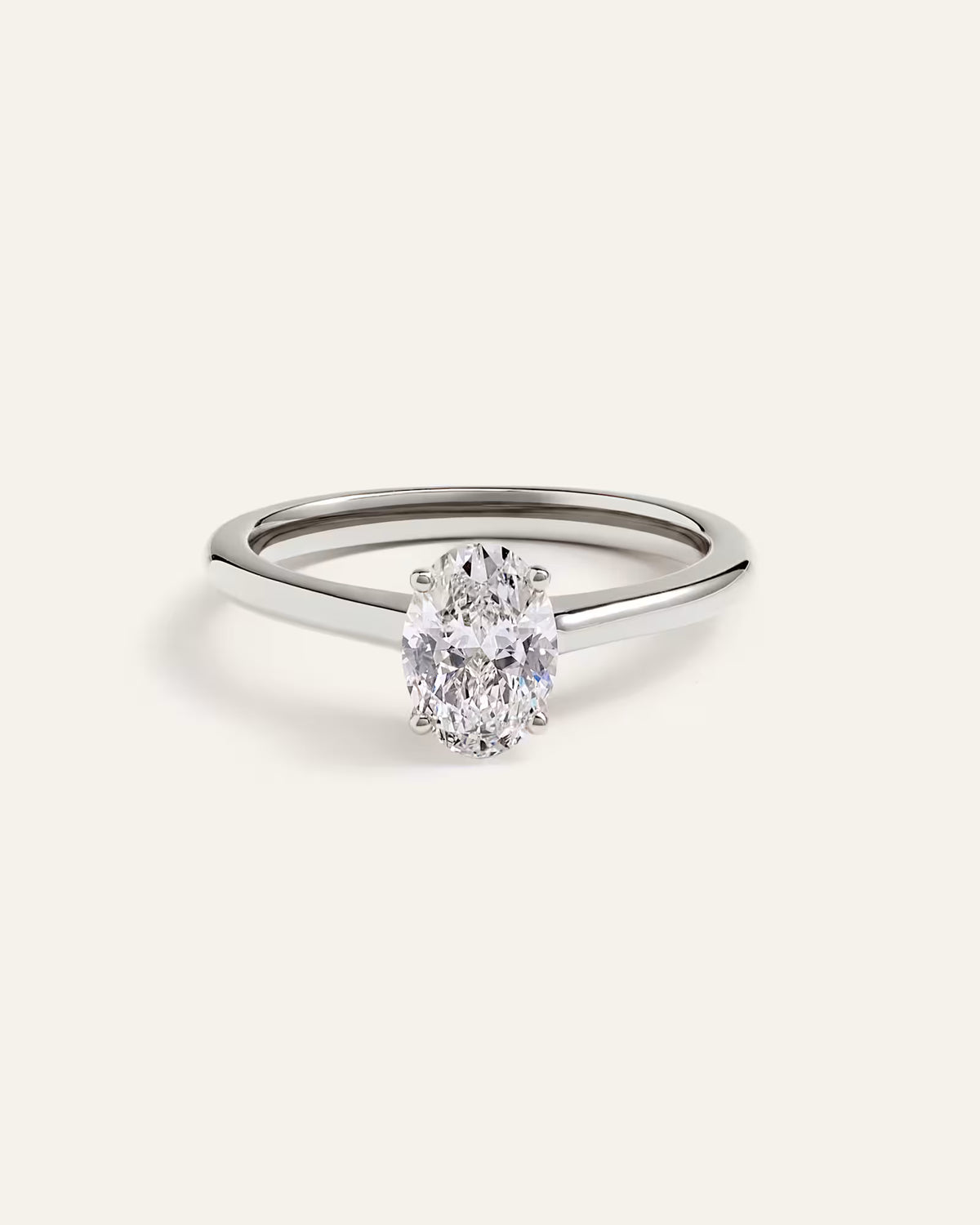 Lab Grown Diamond Oval Trellis Cathedral Engagement Ring - 1ct - US 6288