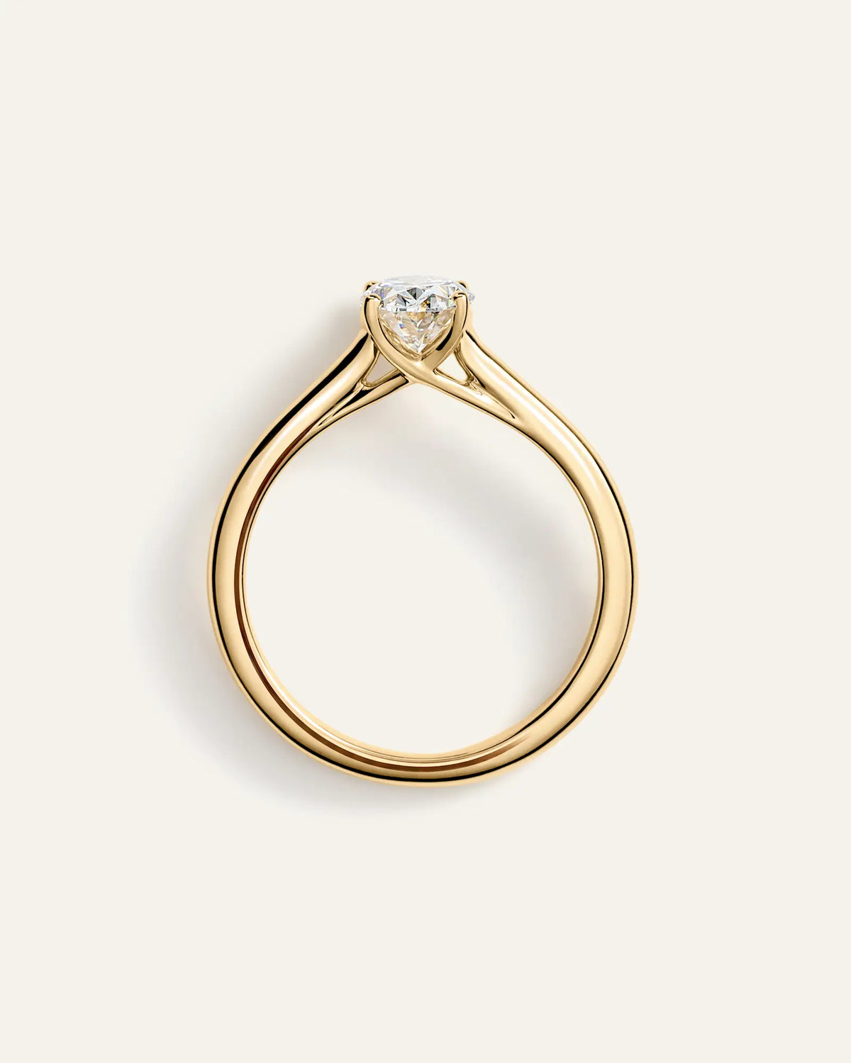 Lab Grown Diamond Oval Trellis Cathedral Engagement Ring - 1ct - US 1563