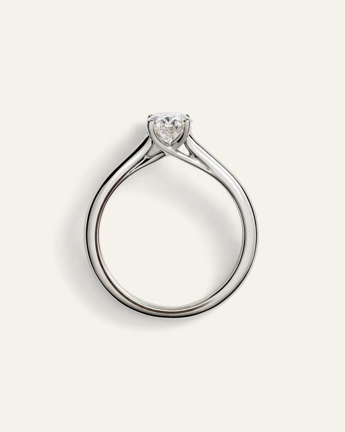 Lab Grown Diamond Oval Trellis Cathedral Engagement Ring - 1ct - US 2081