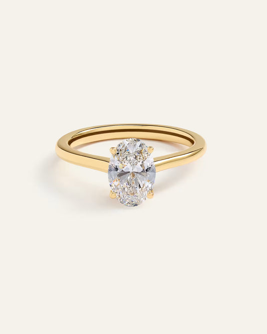 Lab Grown Diamond Oval Trellis Cathedral Engagement Ring - 1.5ct - US 8439