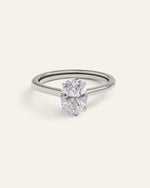 Lab Grown Diamond Oval Trellis Cathedral Engagement Ring - 1.5ct - US 7425