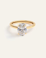 Lab Grown Diamond Oval Trellis Cathedral Engagement Ring - 2ct - US 9135