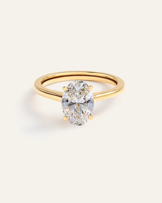 Lab Grown Diamond Oval Trellis Cathedral Engagement Ring - 2ct - US 9135
