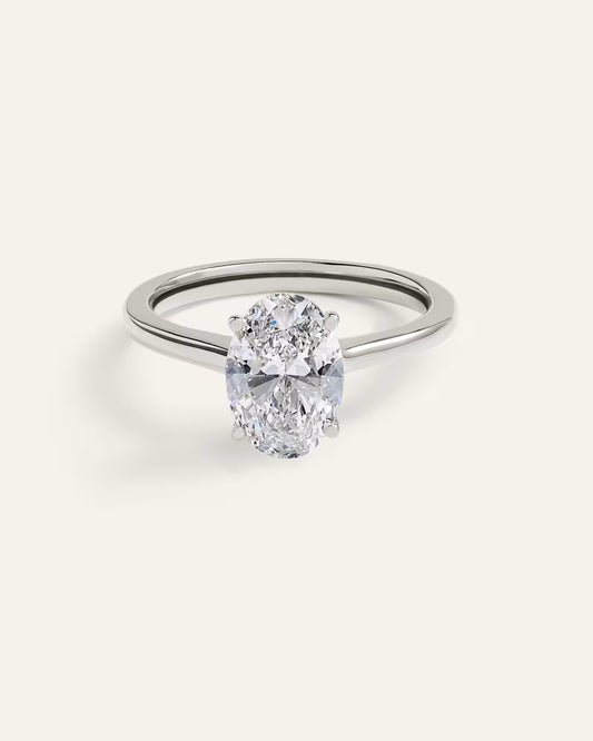 Lab Grown Diamond Oval Trellis Cathedral Engagement Ring - 2ct - US 2306