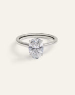 Lab Grown Diamond Oval Trellis Cathedral Engagement Ring - 2ct - US 8968