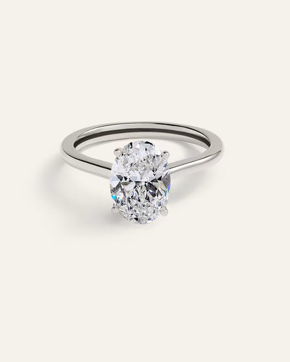 Lab Grown Diamond Oval Trellis Cathedral Engagement Ring - 2.5ct - US 9025