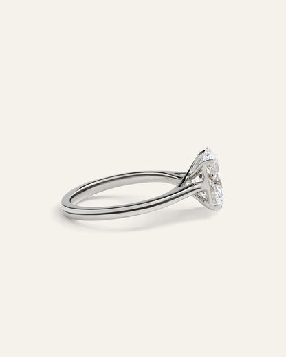Lab Grown Diamond Oval Trellis Cathedral Engagement Ring - 2.5ct - US 9025