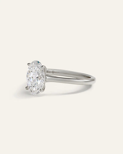 Lab Grown Diamond Oval Trellis Cathedral Engagement Ring - 2.5ct - US 9025