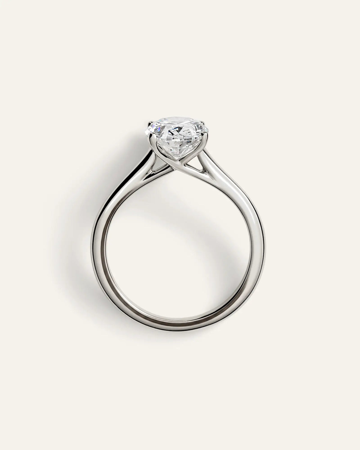 Lab Grown Diamond Oval Trellis Cathedral Engagement Ring - 2.5ct - US 9025