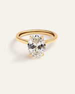 Lab Grown Diamond Oval Trellis Cathedral Engagement Ring - 3ct - US 2003