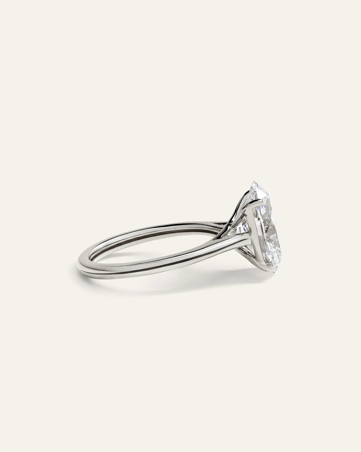 Lab Grown Diamond Oval Trellis Cathedral Engagement Ring - 4ct - US 8846