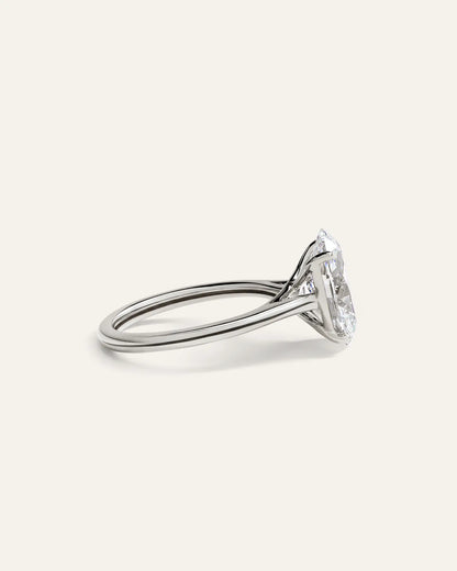 Lab Grown Diamond Oval Trellis Cathedral Engagement Ring - 4ct - US 8846