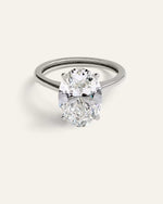 Lab Grown Diamond Oval Trellis Cathedral Engagement Ring - 4ct - US 3372