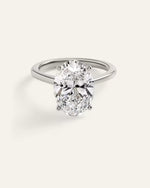 Lab Grown Diamond Oval Trellis Cathedral Engagement Ring - 5ct - US 9318