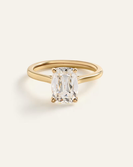 Lab Grown Diamond Antique Cushion Trellis Cathedral Engagement Ring - 3ct - US 8387