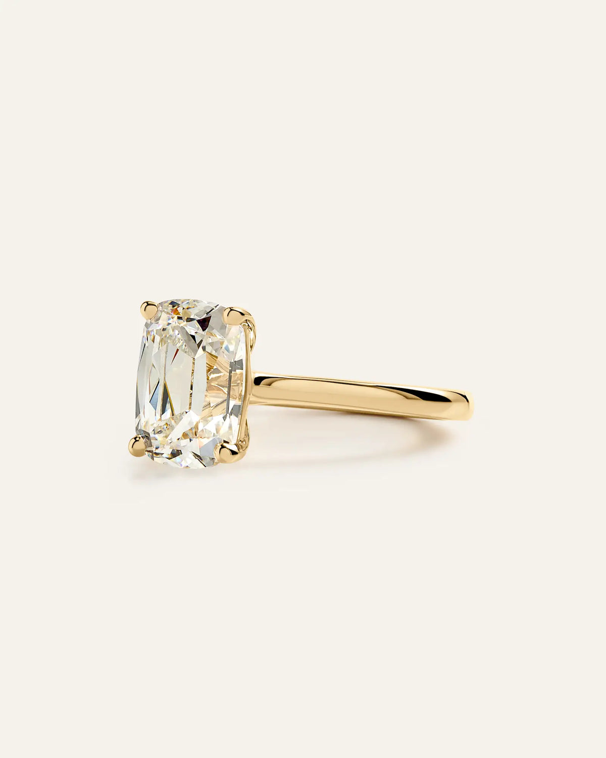 Lab Grown Diamond Antique Cushion Trellis Cathedral Engagement Ring - 3ct - US 8387