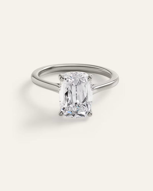 Lab Grown Diamond Antique Cushion Trellis Cathedral Engagement Ring - 4ct - US 5210