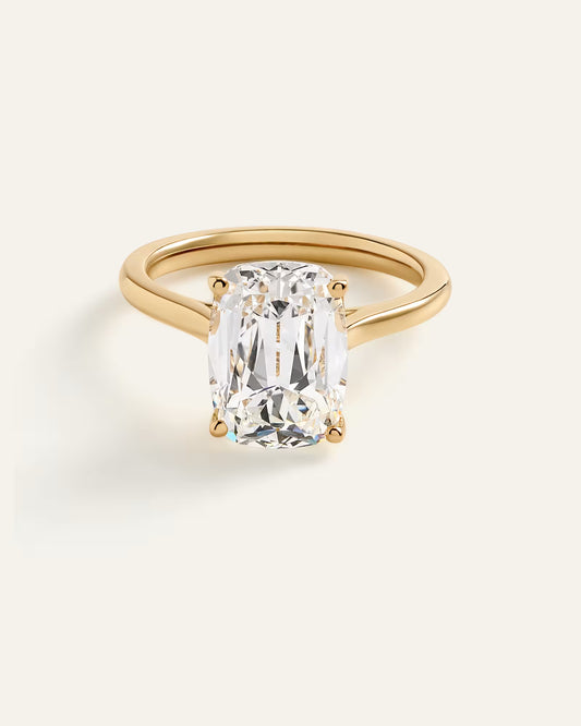 Lab Grown Diamond Antique Cushion Trellis Cathedral Engagement Ring - 5ct - US 0801