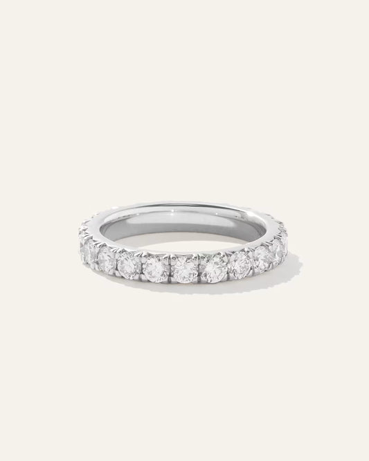 14K Gold Lab Grown Diamond French Pave Eternity Band - US 8260