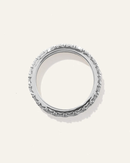 14K Gold Lab Grown Diamond French Pave Eternity Band - US 8260