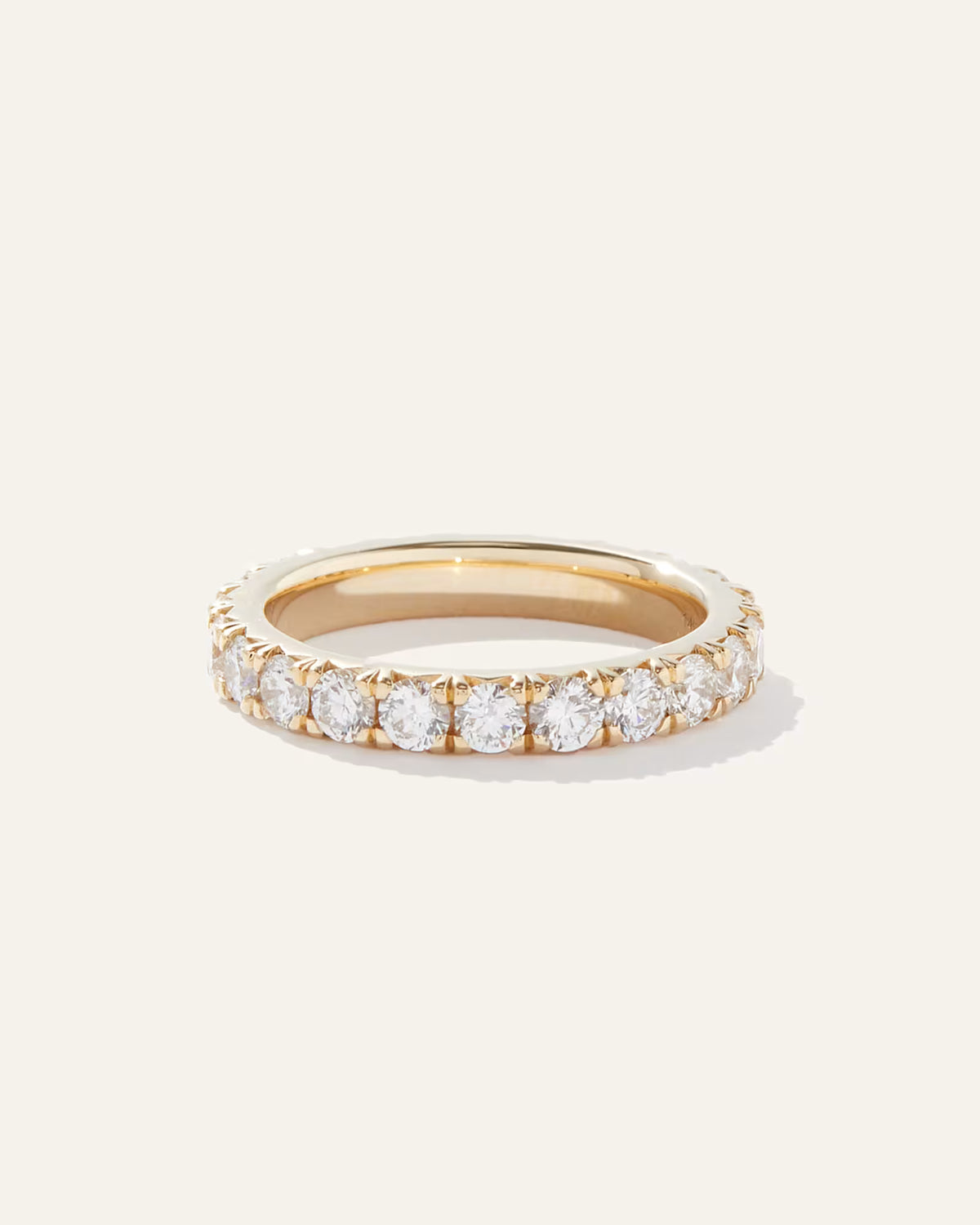 14K Gold Lab Grown Diamond French Pave Eternity Band - US 0499