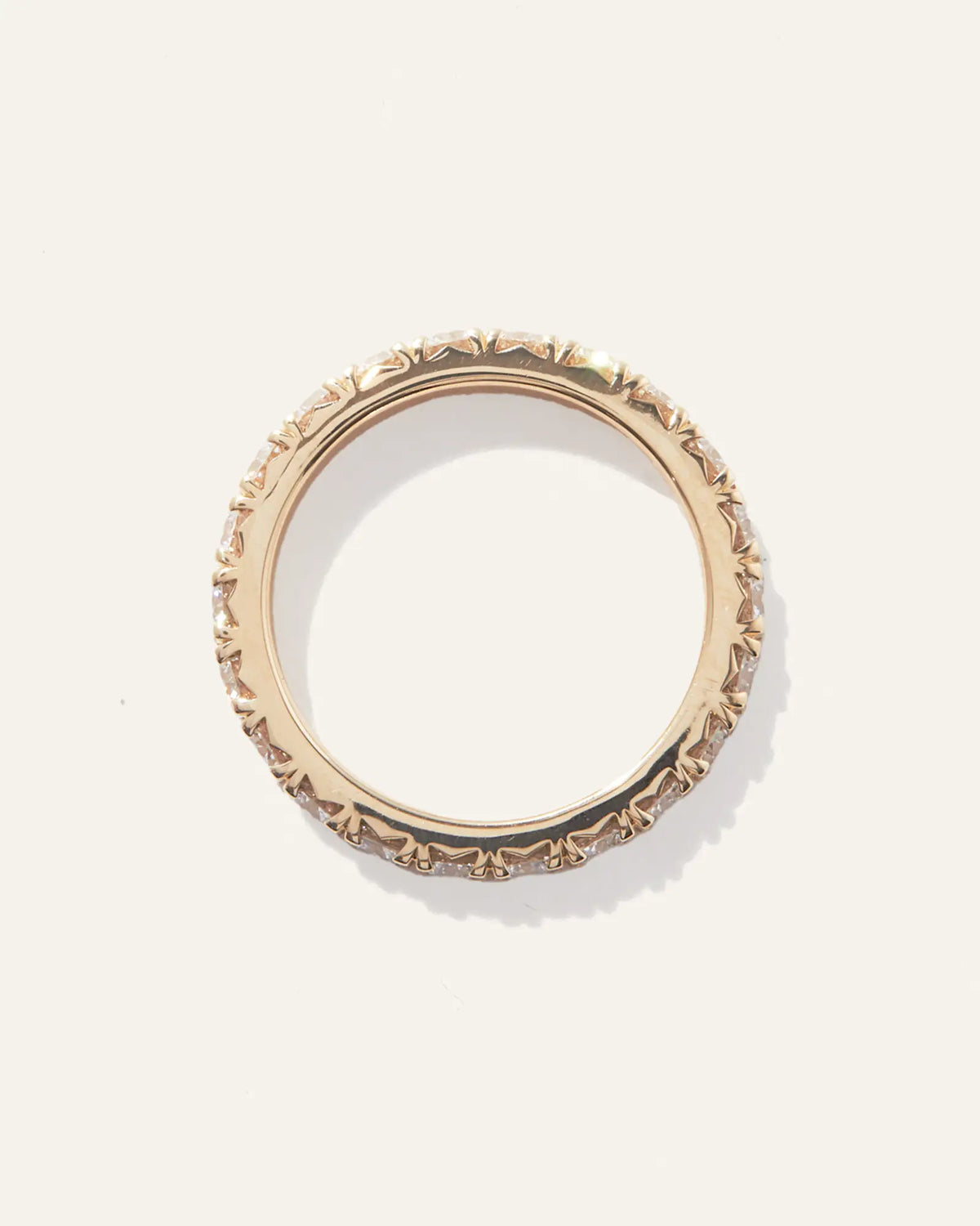 14K Gold Lab Grown Diamond French Pave Eternity Band - US 0499