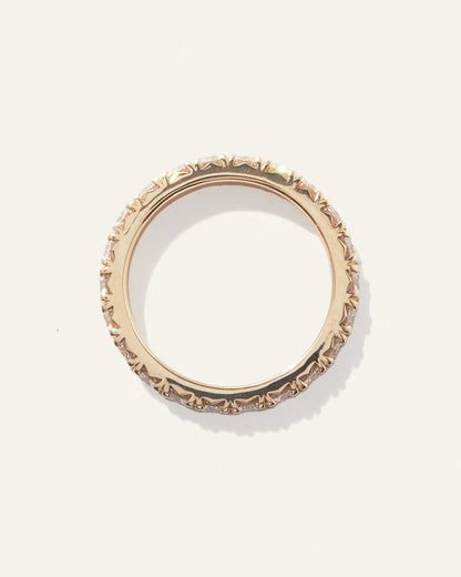 14K Gold Lab Grown Diamond French Pave Eternity Band - US 0499