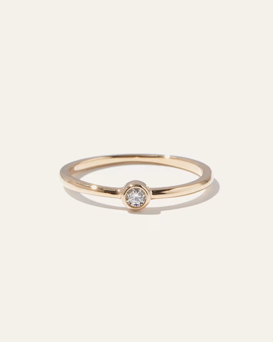14K Gold Solo Diamond Bezel Ring - US 9591