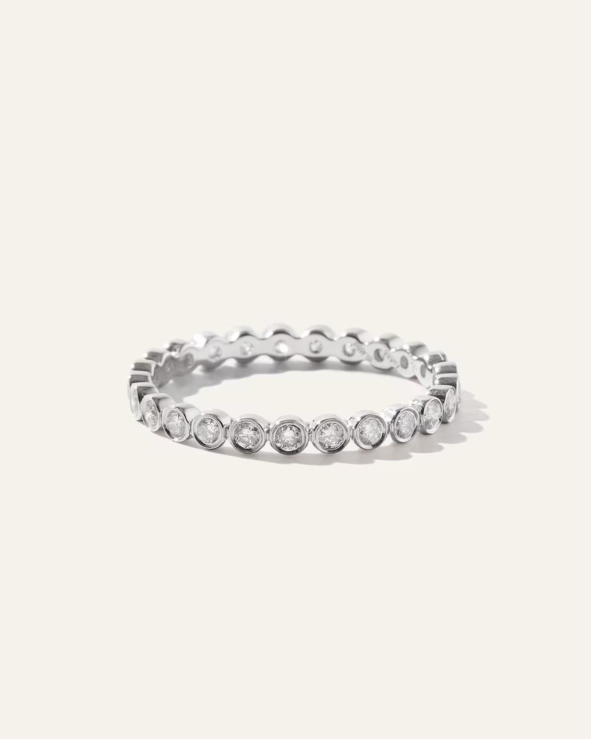 14K Gold Diamond Bezel Eternity Band - US 4670