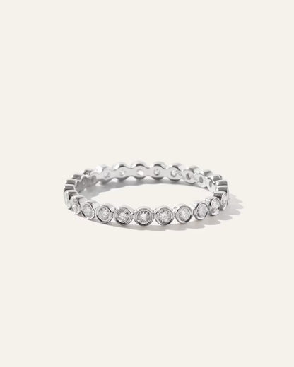 14K Gold Diamond Bezel Eternity Band - US 4670