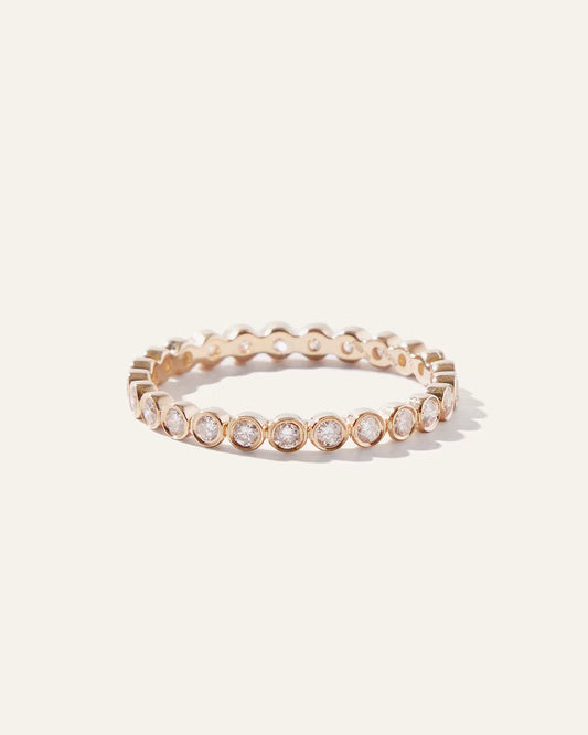 14K Gold Diamond Bezel Eternity Band - US 8933