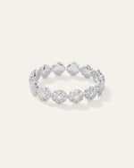 14K Gold Diamond Floral Eternity Band - US 2611